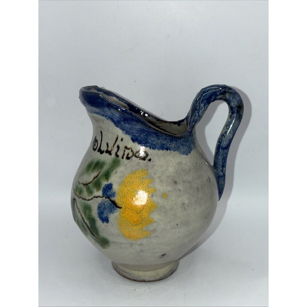 vintage Carino Spain creamer, hand-painted with a yellow flower pattern